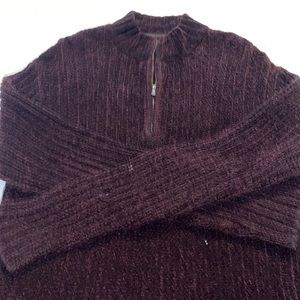Vintage Wine colored chenille quarter zip